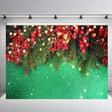 Green Grass christmas party decoration photo backdrop for photography background Xmas glitter photo booth props studio shoot B97 2024 - buy cheap