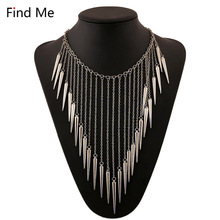 Find Me 2019 brand fashion punk rivet power boho long tassels collar choker necklace vintage chain choker necklace women Jewelry 2024 - buy cheap
