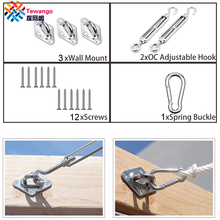 Tewango Stainless Steel Buckle Spring Hook Kits Shade Sail Awning Fixing Fittings Screen Net Instant Grommet Hammock Accessories 2024 - buy cheap