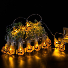 Guirnalda de luces LED para decoración de Halloween, faroles, calabazas, fantasma, Araña, Cráneo, lámpara para bricolaje, suministros para fiesta al aire libre en casa, 10 LED 2024 - compra barato