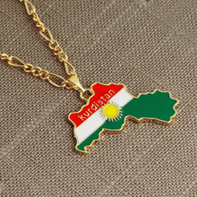 Ожерелье с подвеской в виде цветной карты, карточки Курдистана, ожерелье, ювелирные изделия для женщин и мужчин, модный подарок 2024 - купить недорого
