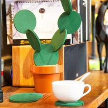 Novelty 6-Piece Coaster Flower Cactus Shaped Drinks Coasters Cup Holder Creative Cup Accessories 2024 - buy cheap