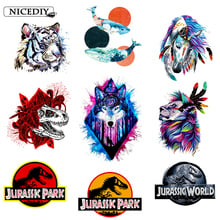 Nicediy Iron On Transfers For Clothes Animal Colorful Patches Heat Transfer Vinyl Sticker On Clothes Thermal Transfers Applique 2024 - buy cheap