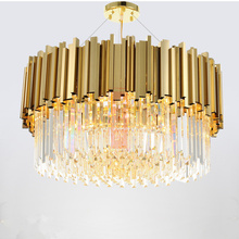Round Modern Chandelier Lighting Living Room Gold Crystal Lamp Luxury Stainless Steel LED Lustre New Flush Mount Light 2024 - buy cheap