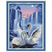 Love of Swan Patterns Counted Cross Stitch 11CT 14CT Cross Stitch Sets   animals Cross-stitch Kits Embroidery Needlework-9 2024 - buy cheap