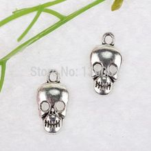 10PCS Vintage Silver Gothic Pretty Skull Head Charms Pendants For Bracelet Necklace Fashion Jewelry Making Halloween Accessories 2024 - buy cheap