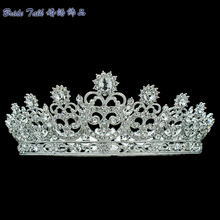 Flor completa corona nupcial Tiara mujeres boda pelo joyería con cristales transparentes Rhinestone SHA8734 2024 - compra barato