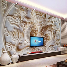 Papel tapiz de pared 3D personalizado, Mural de Foto en relieve de dragón de estilo chino, arte 3D estereoscópico, papel de pared de fondo de TV para sala de estar 2024 - compra barato