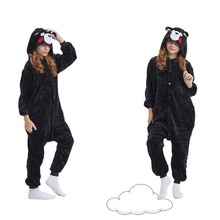 Black White Bear Kigurumi Animal Onesie Danganronpa Monokuma Pajama Kids Boys Girls Cartoon Overalls Suit Polar Fleece Sleepwear 2024 - buy cheap