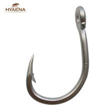 Hyaena 10884 30 шт., размер 2/0-12/0, рыболовные крючки из нержавеющей стали, большие толстые рыболовные крючки для ловли тунца, рыболовные крючки с отверстием для ловли нахлыстом 2024 - купить недорого