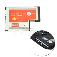 2 порта USB 3,0 концентратор Экспресс-карта, ExpressCard 54 мм скрытый адаптер для ноутбука, оптовая продажа и Прямая поставка 2024 - купить недорого