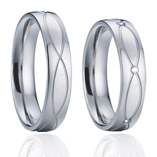 Anillos de boda de la Alianza de San Valentín para hombres y mujeres, joyería de color oro blanco, conjunto de anillos de compromiso para pareja, 5mm 2024 - compra barato