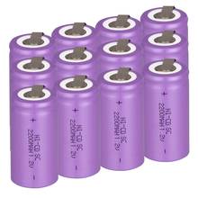 12 PCS Sub C SC battery 1.2V 2200mAh rechargeable battery Ni-Cd battery with tab 4.25*2.2cm--purple color 2024 - buy cheap