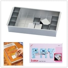 New 12 inches high quality aluminium rectangular letter cake pan set  metal adjustable many shapes mold for DIY Christmas Bakery 2024 - buy cheap