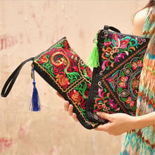 Embroidered Ethnic National Retro Butterfly Flower Bags Handbag Women Coin Purse Lady Clutch Wallet Tassel Small Flap Bolsa 2024 - buy cheap