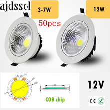 50PCS/lot Super Bright Recessed LED Dimmable Downlight COB 3W 5W 7W 12W LED Spot light LED decoration Ceiling Lamp AC/DC 12V 2024 - buy cheap