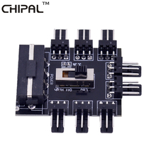 CHIPAL 4Pin Power Interface 1 to 8 Multi Way Splitter 3Pin 12V Cooling Fan Hub High Low Speed Controller for PC Computer Cooler 2024 - buy cheap