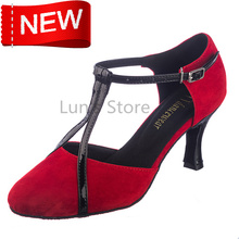 New Free Shipping Red Suede Closed Toe Dance Shoe Ballroom Salsa Latin Tango Bachata Dancing Shoes ALL Size 2024 - buy cheap