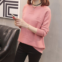 Long Sleeve Fall Knitted Women Pullovers Tops O-Neck Casual Korea Ladies Sweater Autumn Knit Pull Femme Fashion Long-Sleeved Top 2024 - buy cheap