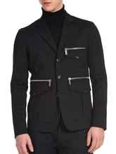 XS-5XL  2019 Men's new fashion Hair Stylist fashion walk-show Zipper multi-pocket Suit jacket plus size singer costumes 2024 - buy cheap