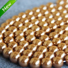 New For Necklace&Bracelet 12mm gold-color Shell Pearl Beads DIY Gifts For Women Girl Loose Beads Jewelry Making Design 15inch 2024 - buy cheap