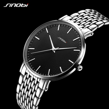 SINOBI-relojes ultrafinos para hombre y Mujer, pulsera de cuarzo de acero inoxidable, de marca de lujo 2024 - compra barato