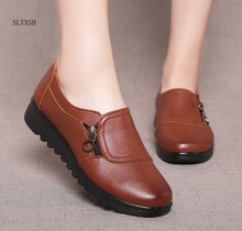 Autumn flats Shoes Woman Genuine Leather Women Shoes Flats 3 Colors Buckle Slip On Women's Flat pu Shoes Plus Size 2024 - buy cheap