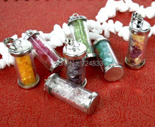 Colgante de botella de los deseos de cristal hecho a mano, piedras mezcladas, novedad, venta al por mayor 2024 - compra barato