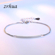 ZRHUA High Quality Original Silver Color Bracelet for Women Shiny Zircon Crystal Jewelry Female Bangles for Wedding Party 2024 - buy cheap