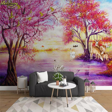 Papel tapiz de alce beibehang personalizado bosque árbol grande para paredes 3 D papeles pintados 3D europeo foto de decoración del hogar papel tapiz para sala de estar 2024 - compra barato