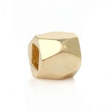 DoreenBeads Copper Spacer Beads Cuboid Gold color Faceted About 3.4mm x 3.4mm,Hole:Approx 1.7mm x 1.7mm,50PCs 2024 - buy cheap