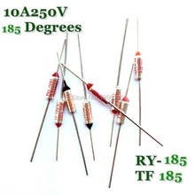 RY 10pcs/lot New Micro thermal fuse 10A250V 185 Degrees Tf 185 C Mini temp fuse metal shell Thermal Cutoff RY-185 RY185 2024 - buy cheap