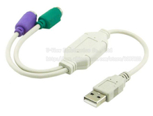 Двойной PS2 PS/2 MINI DIN 6pin к USB 2,0 адаптер конвертер кабель для ПК клавиатура, мышка для ноутбука/Бесплатная доставка/10 шт 2024 - купить недорого