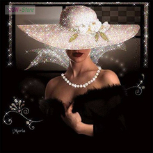 Sombrero elegante para mujer, pintura de diamante 5D Diy, punto de cruz, decoración del hogar, diamantes de imitación completos, mosaico, incrustaciones de diamantes, bordado WG562 2024 - compra barato