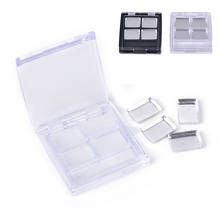 One Piece 4 Grids Eyeshadow Case 4 Palettes Pans Eye shadow Container Empty Cosmetic Blusher Compact Clear and Black Base 2024 - buy cheap