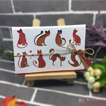 Plantillas de corte de Metal con forma de gato, para álbum de recortes, álbum de fotos, tarjetas de papel decorativas, bricolaje, 8 unids/set por juego 2024 - compra barato