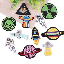 Pgy) apliques de astronauta para roupas, patches bordados de alienígena para astronauta, adesivos de ferro no espaço h 2024 - compre barato