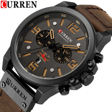 CURREN 8314 Mens Watches Top Brand Luxury Chronograph Fashion Male Clock Genuine Leather Waterproof Sport Military Wristwatch 2024 - buy cheap