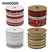 HUADODO 25meters Multi Printed Grosgrain Satin Ribbons Christmas Decoration DIY Sewing Gift Wrapping Christmas Ribbon Accessory 2024 - buy cheap