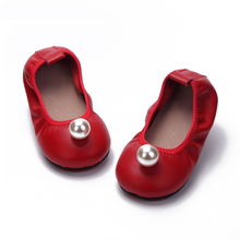 Toddler Girl Shoes Children Loafers Genuine Leather Luxury Girls Shoes Princess Soft Kids Flats Fashion Pearls Big Girl Shoes 2024 - buy cheap