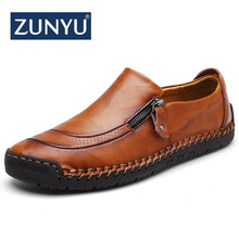 New big size 38-48 men casual shoes loafers spring and autumn mens moccasins shoes genuine leather men's flats shoes ZUNYU Brand 2024 - buy cheap