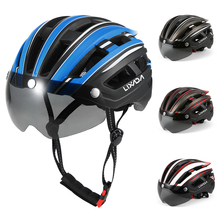 Lixada capacete de ciclismo para homens, com luz traseira, viseira magnética removível, proteção uv, para bicicleta, mountain bike, capacete para homens 2024 - compre barato