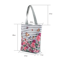 Floral Printed Tote Handbag Female Large Capacity Canvas Shoulder Bag Summer Beach Bag MSJ99 2024 - buy cheap