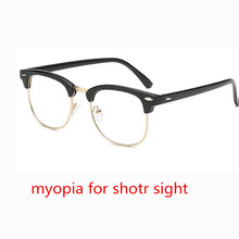 -1 -1.5 -2 -2.5 -3 -3.5 to -6.0 Rivets Myopia Glasses with degree Women Men Short-sight Eyewear Black Frame Blue film 2024 - buy cheap