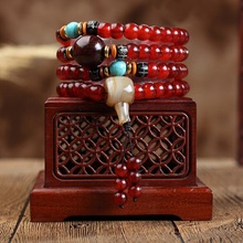 High Quality Natural Tibet Jokhang Temple Old Sheep Horn Polished Barrels Beads 108 Mala Hand Strings Men and Women Bracelet 2024 - buy cheap
