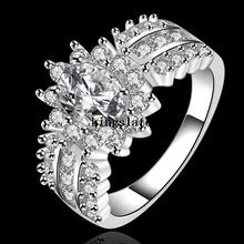 , Роскошное хрустальное кольцо серебряного цвета, модные ювелирные изделия, высококачественные подвески, свадебный камень, бесплатная доставка, рождественские подарки R584 2024 - купить недорого