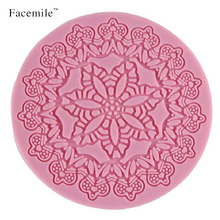 Molde de pasta de silicone facial, moldes de 12cm, enfeites florais redondos para decoração de bolo fondant, ferramentas de cozimento, presente 2024 - compre barato