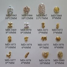 MD1065-1080 de Metal para decoración de uñas, 10 Uds., corona, estrella, flor, piña, Corazón 2024 - compra barato
