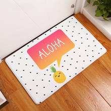 Comwarm in Front of Door Mats Flannel Cute Cartoon Aloha Pineapple Carpets Light Thin Waterproof Kitchen Rugs Mats Home Decor 2024 - buy cheap