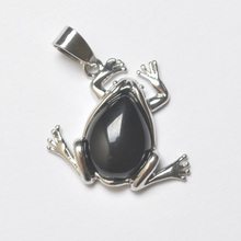 Natural Black Carnelian Stone Bead GEM Pendant Frog Animal Jewelry For Gift Fashion S3085 2024 - buy cheap